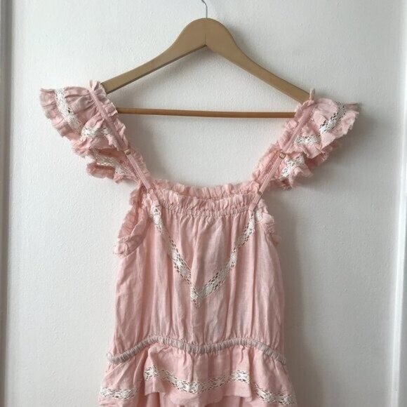 LoveShackFancy Cody Cinched Waist Linen Midi Dress - Picture 12 of 13